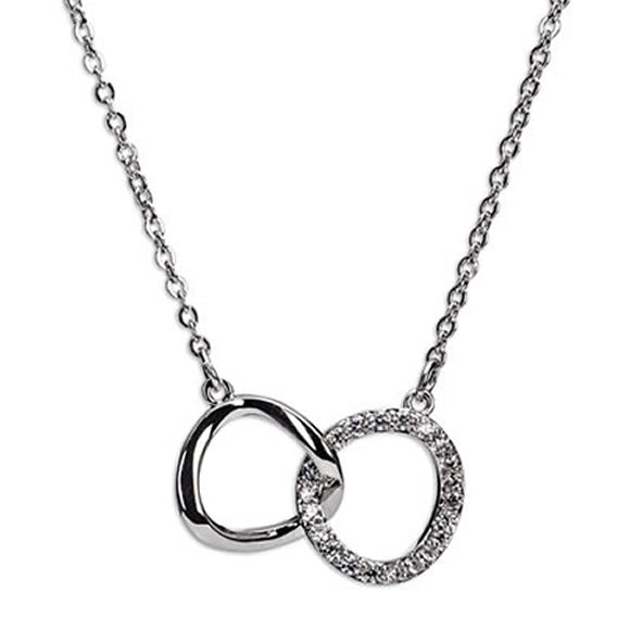 SILVER INTERLOCKING DIAMANTE RINGS NECKLACE