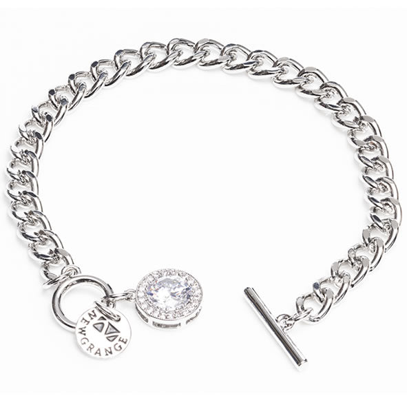 SILVER WHITE STONE & DIAMANTE BRACELET