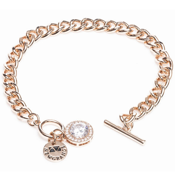 ROSE GOLD WHITE STONE & DIAMANTE BRACELET