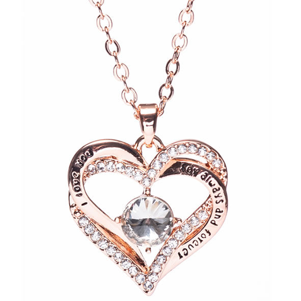 ROSE GOLD HEART WITH STONE PENDANT