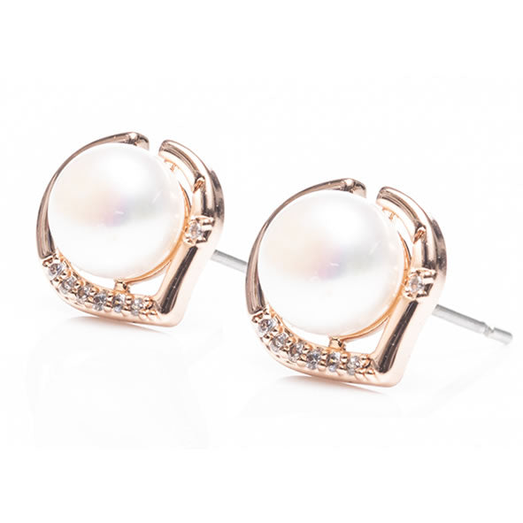 ROSE GOLD MOTHER OF PEARL EARRINGS
