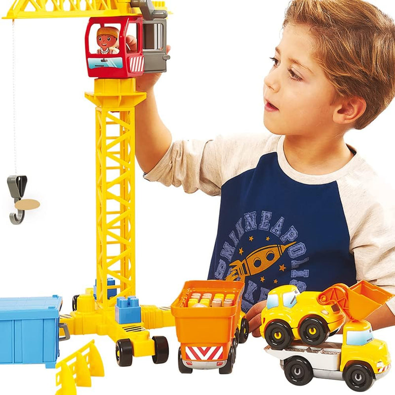 Ecoiffier ECO2999 Abrick Building Block Playset Construction Site with Crane