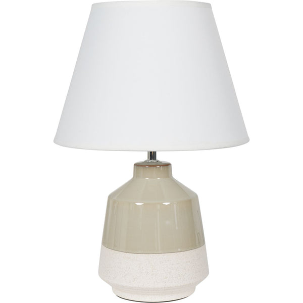 Canterbury Soft Green Dipped Glaze Table Lamp 44cm with Ivory Coolie Shade