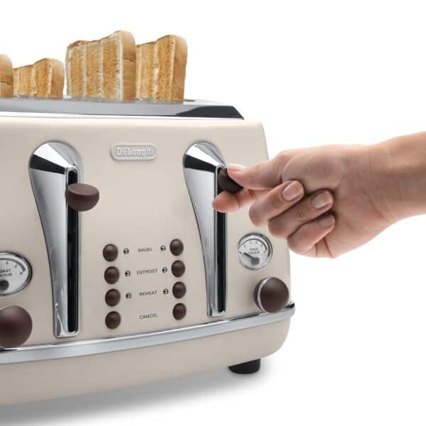 Icona Vintage 4 slice Beige Toaster