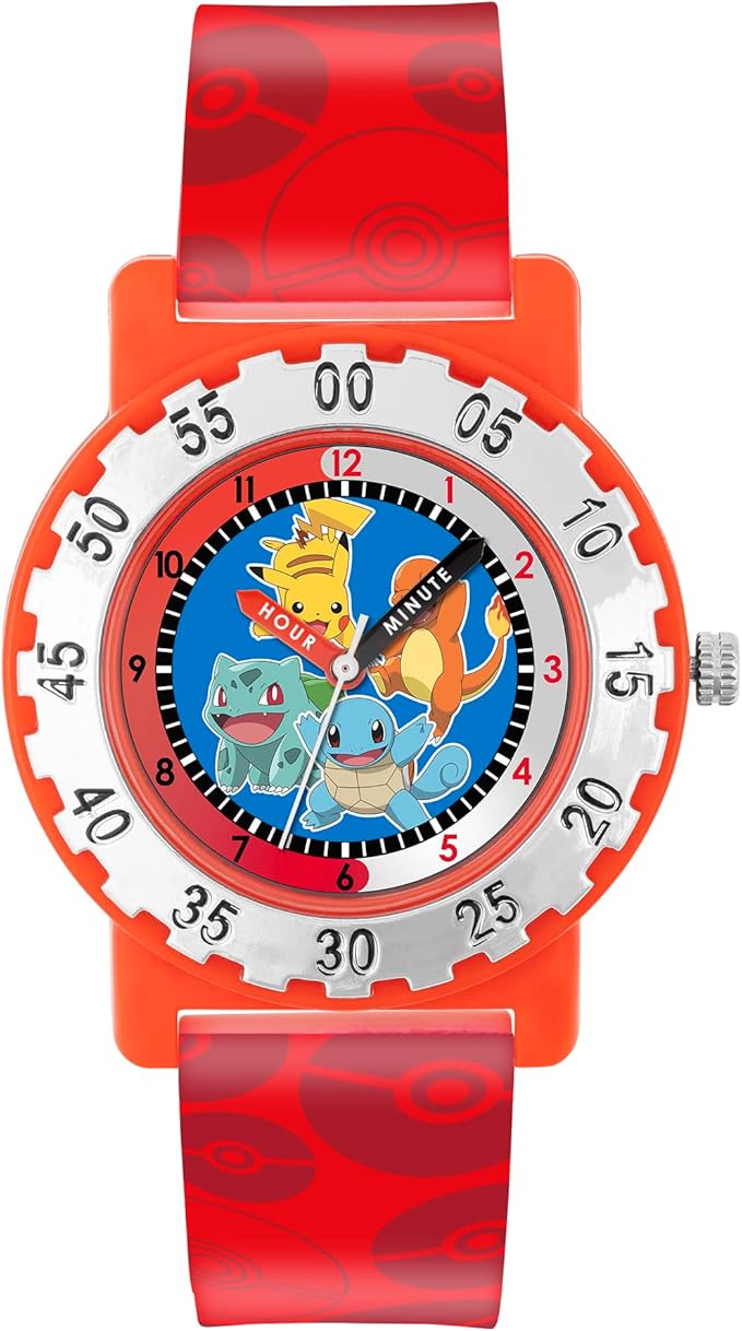 Pokemon Boy's Analog Quartz Watch with Silicone Strap