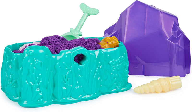 Kinetic Sand, Mermaid Palace Playset, Over 2lbs of Shimmer Play Sand (Neon  Purple, Shimmer Teal, and Beach Sand), Reusable Folding Sandbox and Tools