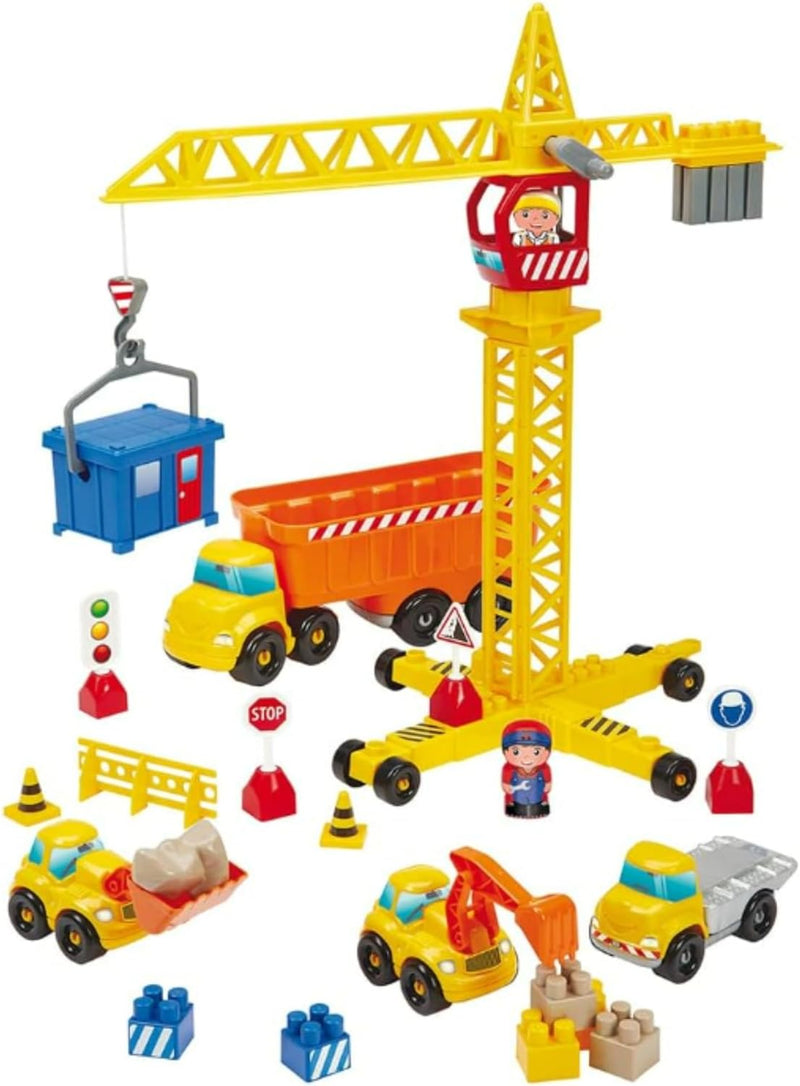 Ecoiffier ECO2999 Abrick Building Block Playset Construction Site with Crane