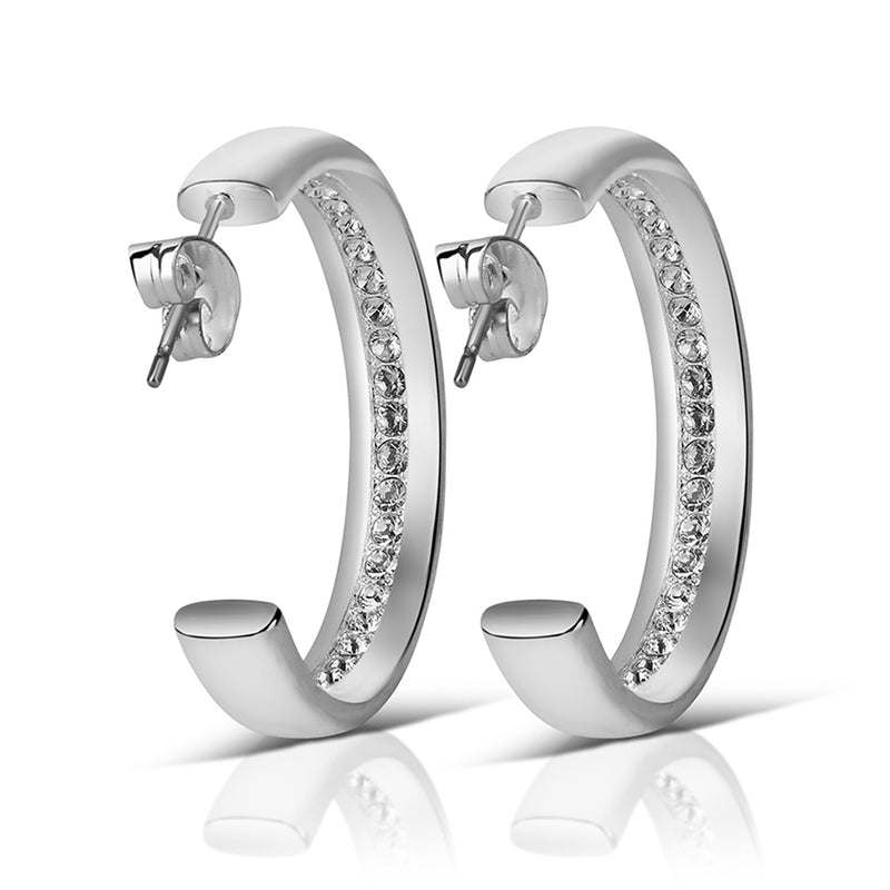 Hoop Earrings with Clear Stones