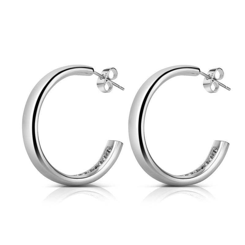 Hoop Earrings with Clear Stones