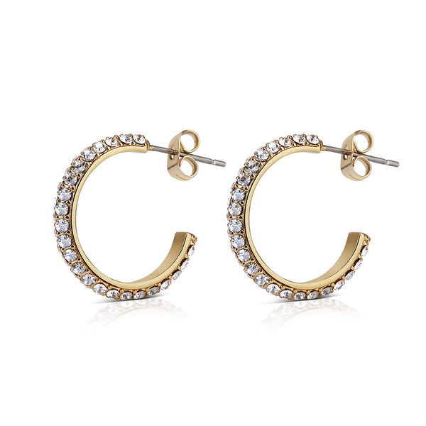 Hoop Earrings with Golden Honey Stones