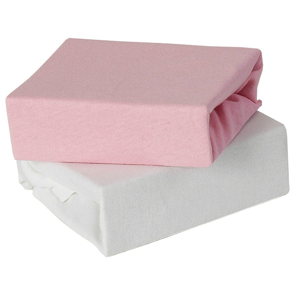 2 Pack Cot Sheets - 60 x 120cm - pink