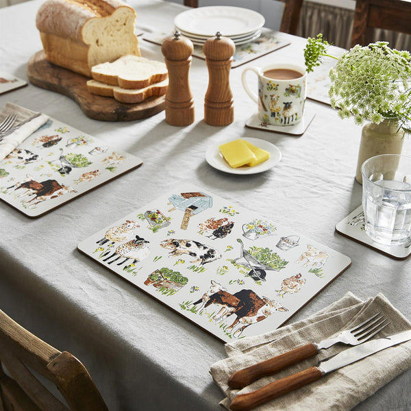 Portman Farm Placemat - 4 Pack One Size in Grey