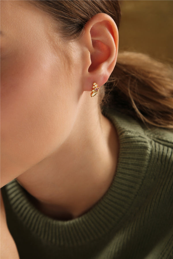 Stud Earrings with Mixed Stones