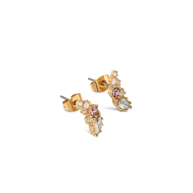 Stud Earrings with Mixed Stones