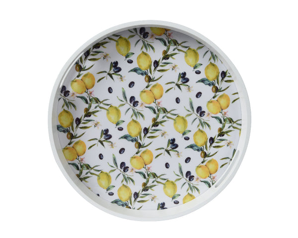 Tray round lemon print