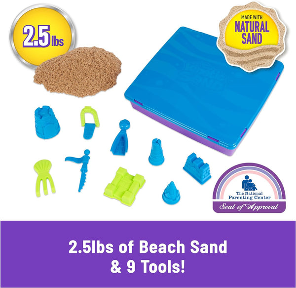 KINETIC SAND, DELUXE BEACH CASTLE PLAYSET WITH 2.5LBS OF BEACH SAND