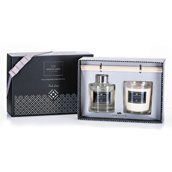 FRESH LINEN LUXURY CANDLE & DIFFUSER GIFT SET
