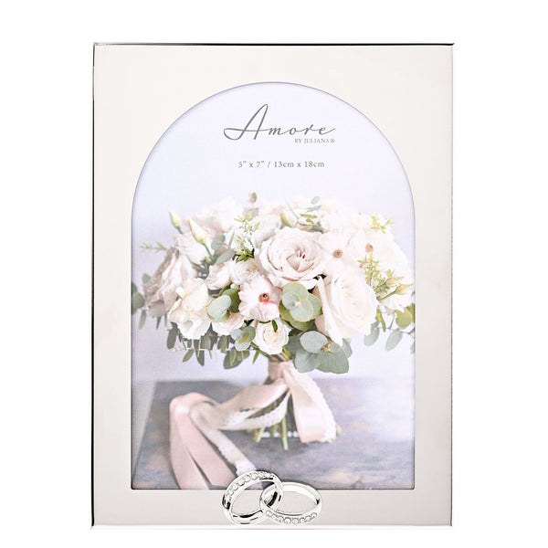 HOVER TO ZOOM IMAGES AMORE ARCH PHOTO FRAME WITH RINGS 5" X 7"