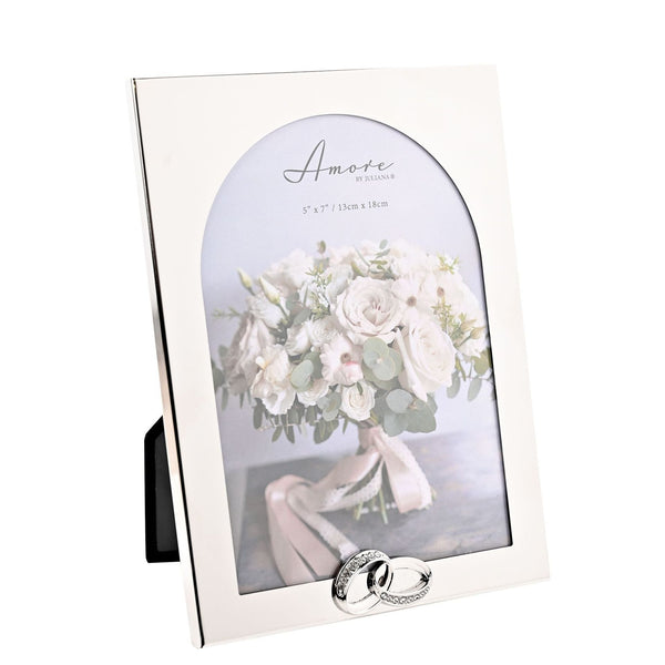 HOVER TO ZOOM IMAGES AMORE ARCH PHOTO FRAME WITH RINGS 5" X 7"