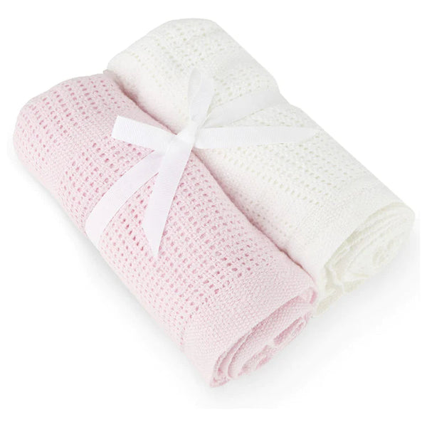2 Pack Cellular Blanket - Pink
