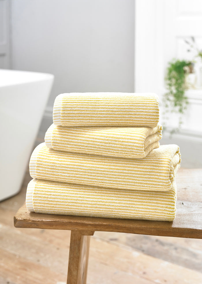 Bliss Pinstripe Cotton Towel - Mustard