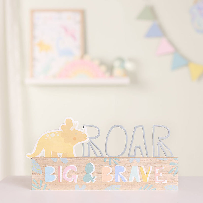 PETIT CHERI DINOSAUR PLAQUE - ROAR "BIG & BRAVE"