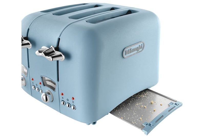 Delonghi Argento Flora 4 Slice Toaster - Azure