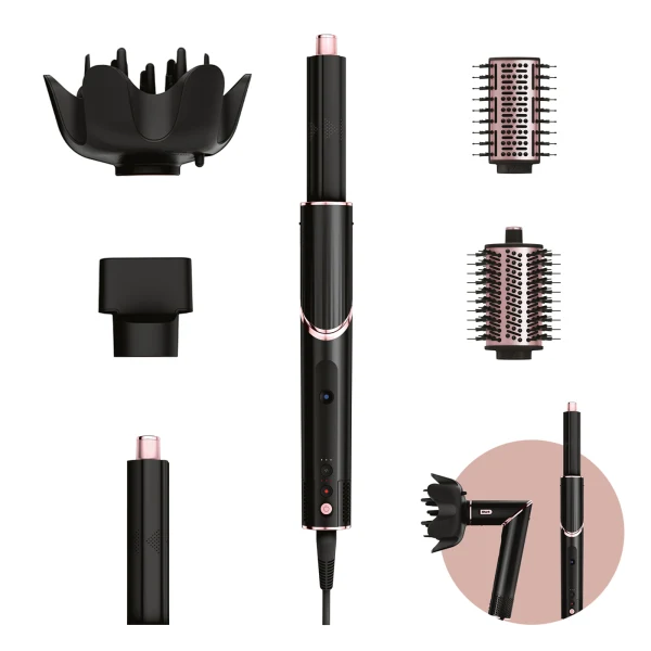 Shark FlexStyle Air Styler & Hair Dryer With 5 Attachments - Black & Rose Gold | HD440UK