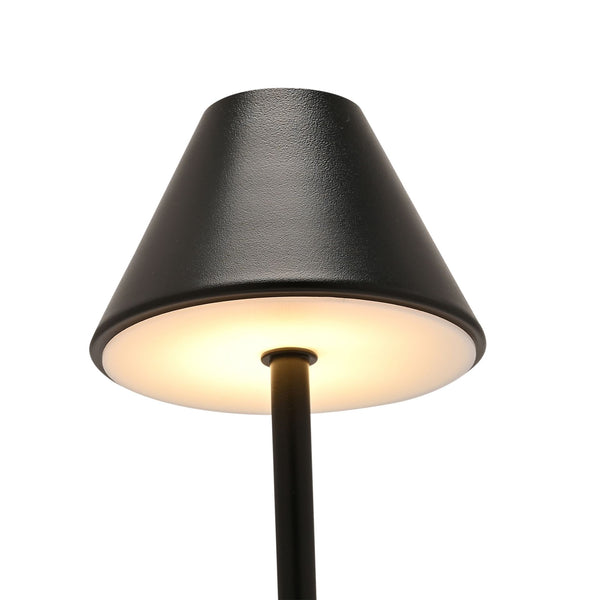 Matt Black USB LED Touch Table Lamp - Medium