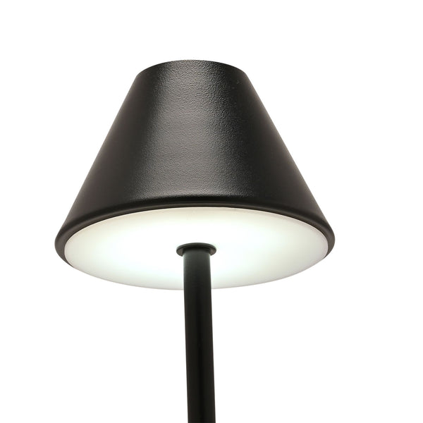 Matt Black USB LED Touch Table Lamp - Medium