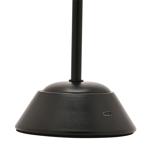 Matt Black USB LED Touch Table Lamp - Medium