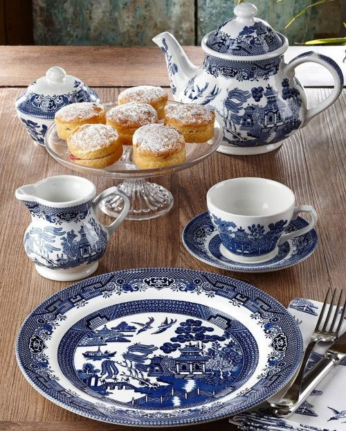 Churchill Blue Willow Pattern Tea Cup/Saucer