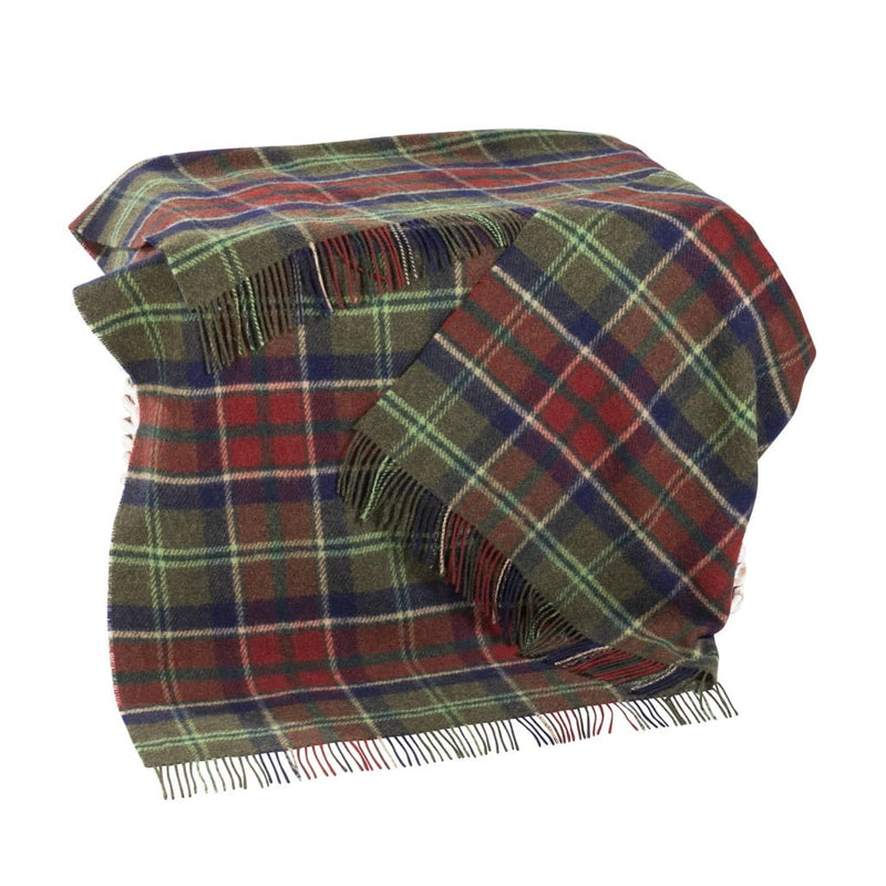 Large Irish Picnic Blanket Loden Navy Claret