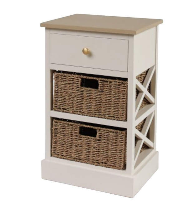 Tara Reno 1Drawer 2 Basket Unit | White TL6310