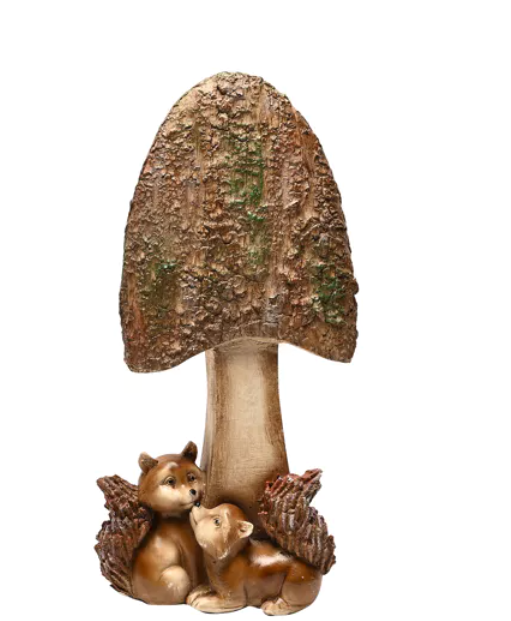 COUNTRY LIVING 2 SQUIRRELS WITH A MUSHROOM ORNAMENT