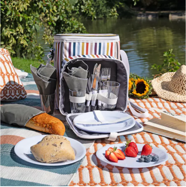COUNTRY LIVING 4-PERSON PICNIC BAG WITH INSULATED COMPARTMENT