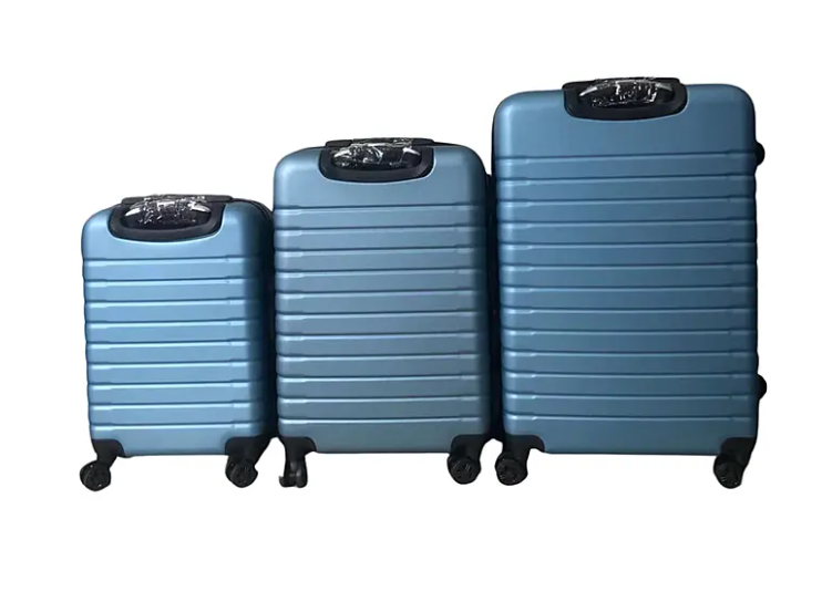 Durable Hard Shell 4 Wheel Suitcases with Soft Grip Handles - Blue