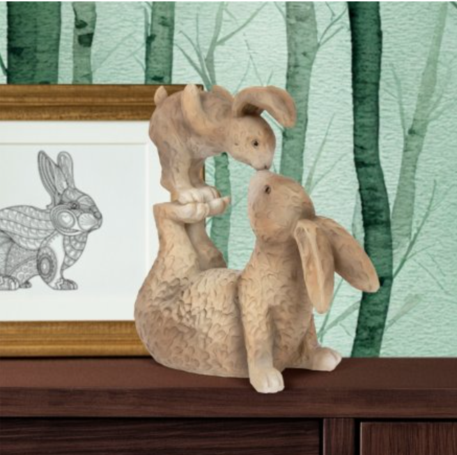 HATTY & HARRY KISSING HARES, 15CM