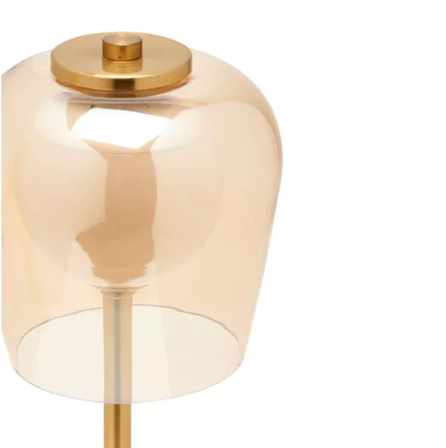 HESTIA BRONZE USB LED TOUCH TABLE LAMP - GLASS SHADE