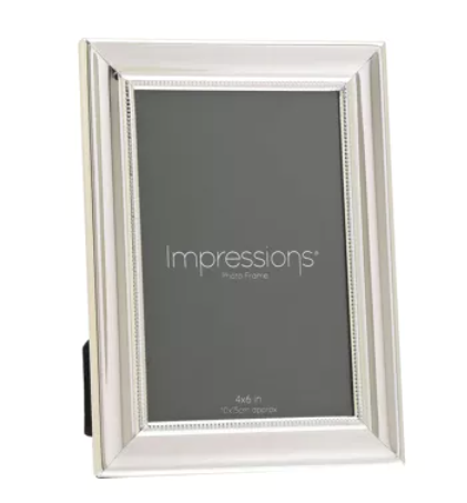 IMPRESSIONS SILVERPLATED SINGLE BEADED FRAME 4" X 6"