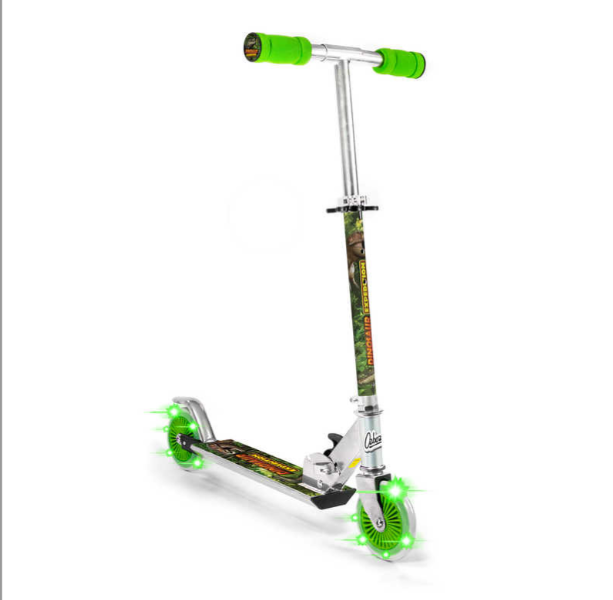 DINOSAUR EXPIDITION SCOOTER WITH LIGHT UP WHEELS