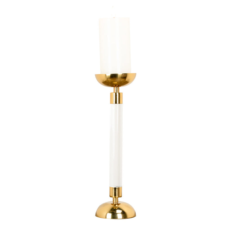 Alani Acrylic Pillar Candle Holder Gold 35cm