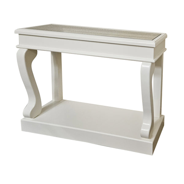 Scroll ivory 120cm console table ant mirror