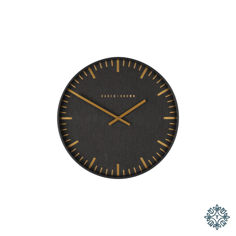 Baker and Brown Noir Clock with Copper