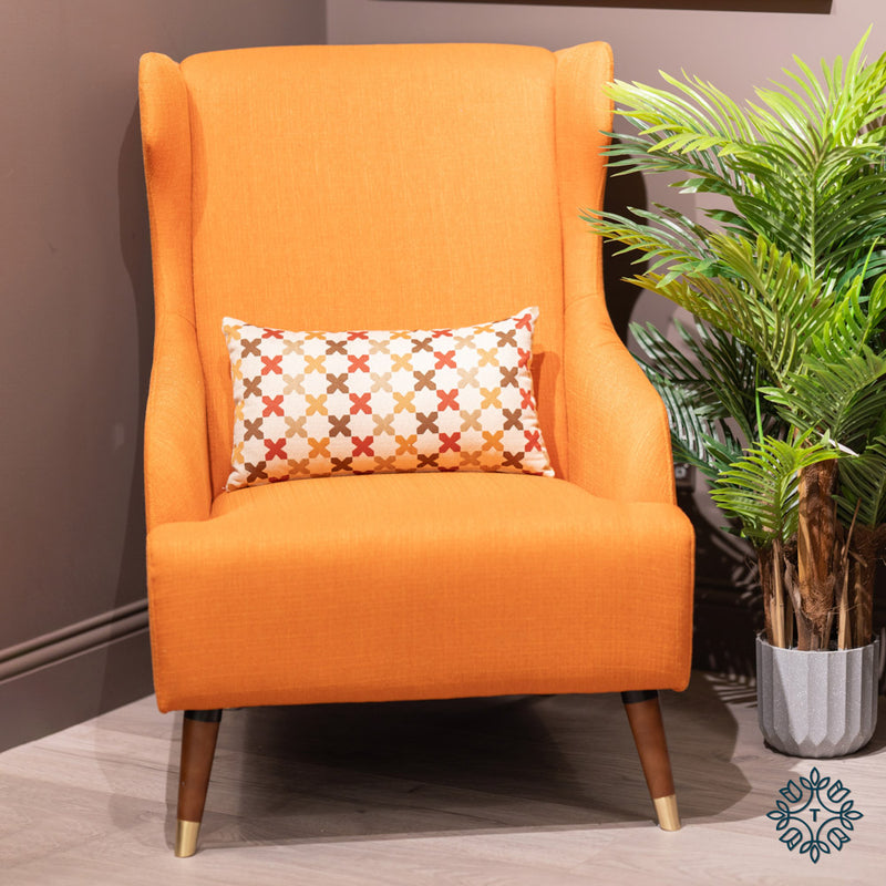 Lauren high back chair with cushion orange