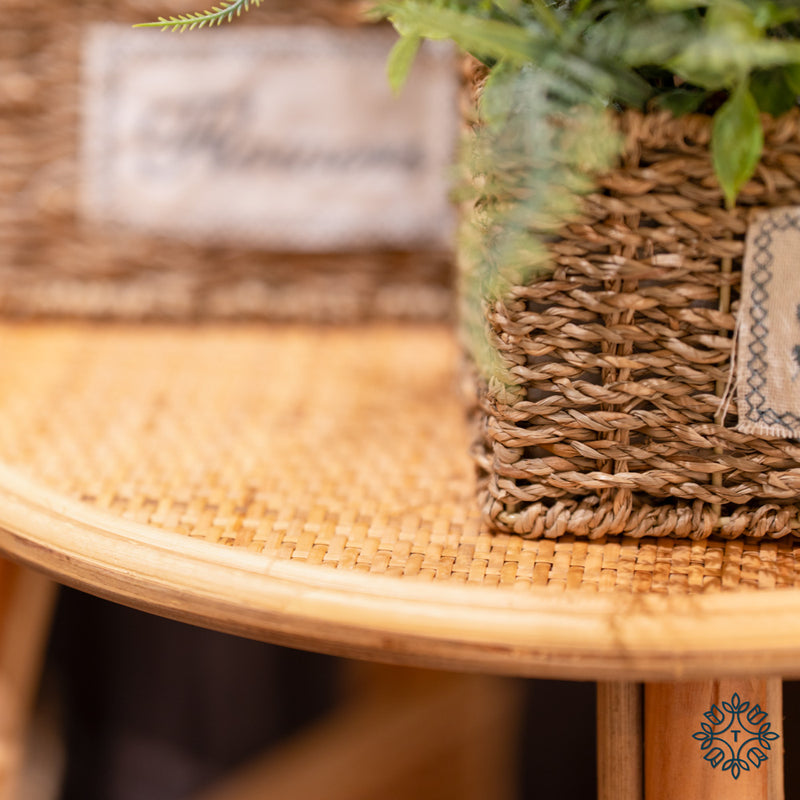 Luna rattan coffee with glass top