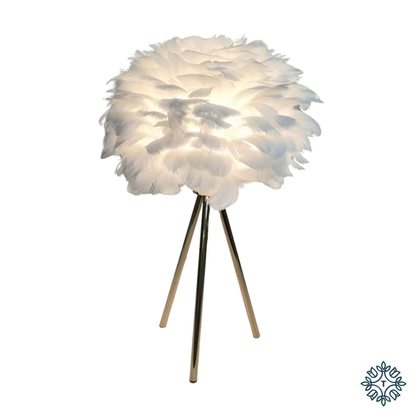Feather table lamp white 50cm