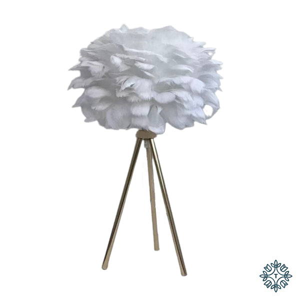 Feather table lamp white 50cm