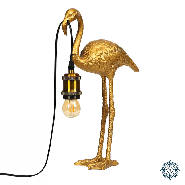 Flamingo lamp gold 59cm
