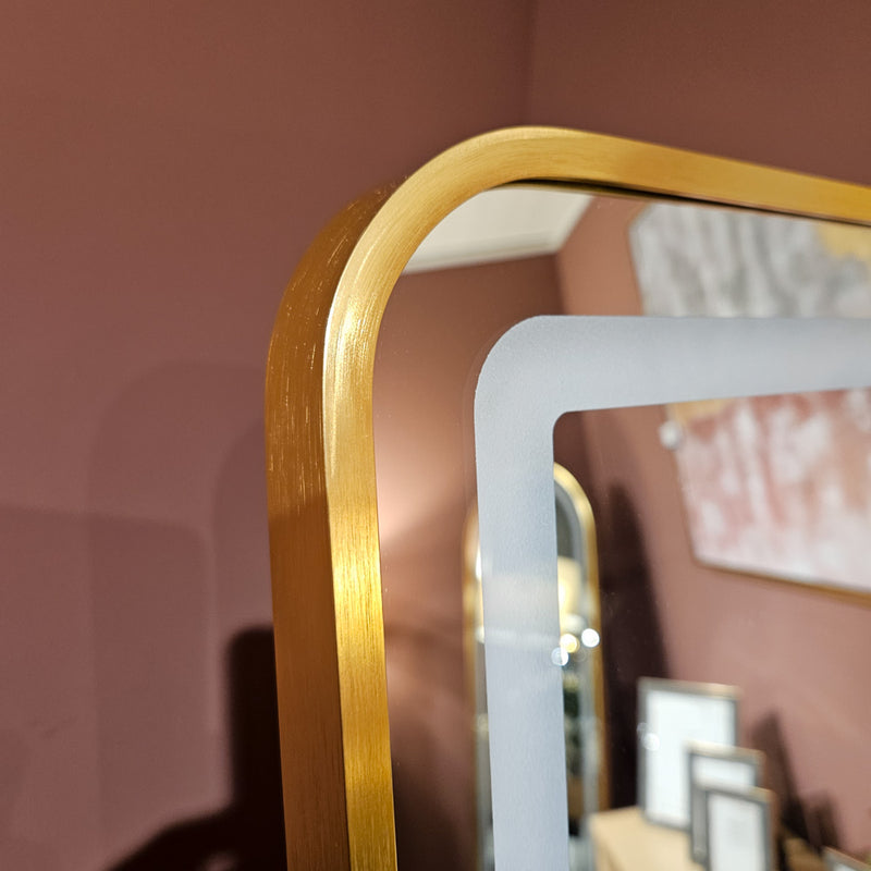 Modena led cheval mirror gold 160 x 50cm